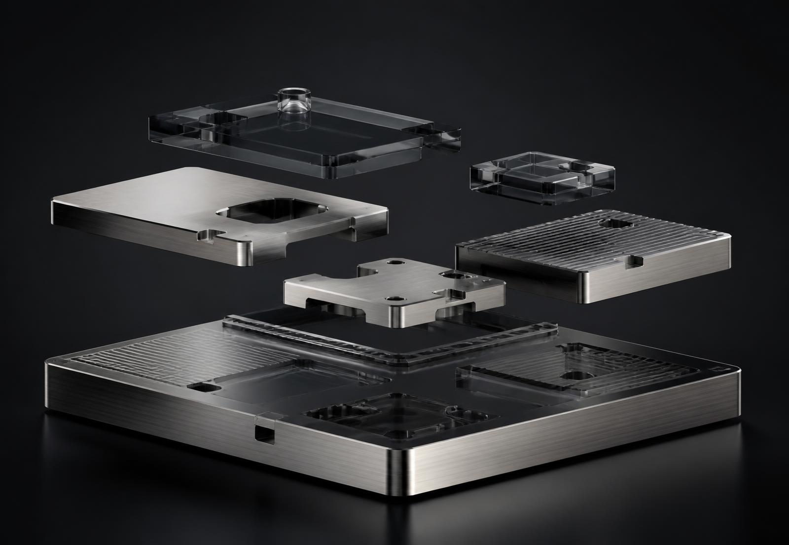 Machined modular components locking together into one finished platform